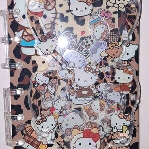 Hello Kitty Brown and Black Leopard Print A6 Size Acrylic Shaker Notebook With P